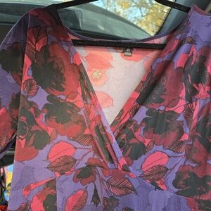 George Purple and Red Floral Dress